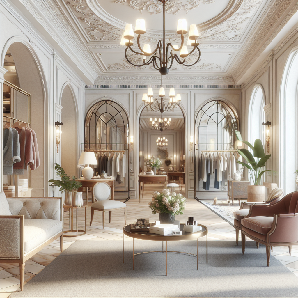 Realistic stock image of classic boutique interior